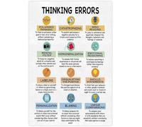 Think Straight Poster Thinking Errors Canvas Print Wall Decor