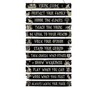 Thinkday Viking Decor - Letrero nórdico con código vikingo, decoración de pared, runa celta, nórdico, pagano, madera, valknut, nórdico, medieval, vegvisir, runas para regalo, hogar, cocina, mitología,