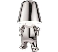 Thinker Lamp,Bedside Touch Control Table Lamp,Silver Decor Thinker Statue Led Table Lamp,3 Way Dimmable Brightness, For Home Living Room Office Shelf Decor, LJJY-KK