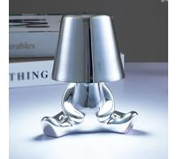 Thinker Lamp,Bedside Touch Control Table Lamp,Thinker Sculpture Night Light,3 Way Dimmable Brightness,Touch Switch,For Home Office Room Decoration Gift, LJJY-KK, Silver