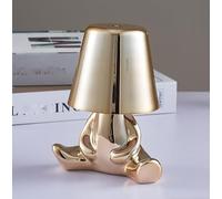 Thinker Lamp,Bedside Touch Control Table Lamp,Thinker Sculpture Night Light,3 Way Dimmable Brightness,Touch Switch,For Home Office Room Decoration Gift, LJJY-KK, Gold