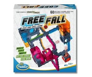 ThinkFun - Free Fall, Juegos de Mesa Niños 8 Años o Más, Rompecabezas Niños, Juego Mesa 60 Desafíos, Circuito Canicas, Laberinto de Lógica, Juegos Educativos