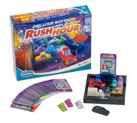ThinkFun 76617 - Rush Hour - El Conocido Atascos en la edición Deluxe con vehículos en imitación de Metal, Juego de lógica para Adultos y niños a Partir de 8 años, Color Rojo y metálico (Ravensburger