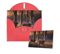 Thinking of You Cards - Tarjeta de agradecimiento con sobre, 15 x 10 cm, diseño de ciervos salvajes, tarjetas de felicitación en blanco para todas las ocasiones