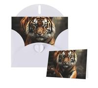 Thinking of You Cards - Tarjeta de agradecimiento de 15 x 10 cm con sobre, diseño de animales salvajes, tigre, tarjetas de felicitación en blanco para todas las ocasiones