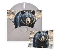 Thinking of You Cards Tarjetas de cumpleaños con sobres, oso negro, tarjetas en blanco para todas las ocasiones, tarjeta de felicitación de feliz cumpleaños, aniversario, tarjeta de felicitación para