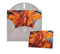 Thinking of You - Tarjetas con sobres, diseño de hojas de arce otoñales, tarjetas de felicitación para todas las ocasiones, tarjeta de agradecimiento en blanco para invitaciones de boda, día de San