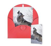 Thinking of You - Tarjetas con sobres, diseño de lobo aullido, tarjetas en blanco para todas las ocasiones, tarjetas de agradecimiento en blanco, tarjetas de felicitación para bodas, invitaciones de