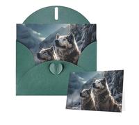 Thinking of You - Tarjetas con sobres, diseño de lobo en invierno, tarjetas de felicitación para todas las ocasiones, tarjeta de agradecimiento en blanco para invitaciones de boda, día de San Valentín