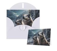 Thinking of You - Tarjetas con sobres, diseño de lobo en invierno, tarjetas de felicitación para todas las ocasiones, tarjeta de agradecimiento en blanco para invitaciones de boda, día de San Valentín