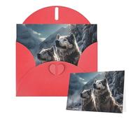 Thinking of You - Tarjetas con sobres, diseño de lobo en invierno, tarjetas de felicitación para todas las ocasiones, tarjeta de agradecimiento en blanco para invitaciones de boda, día de San Valentín