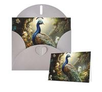 Thinking of You - Tarjetas con sobres, diseño de pavo real en el árbol, tarjetas de felicitación para todas las ocasiones, tarjeta de agradecimiento en blanco para invitaciones de boda, día de San