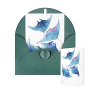 Thinking of You - Tarjetas con sobres, diseño de rayas de animales marinos, tarjetas en blanco para todas las ocasiones, tarjetas de agradecimiento en blanco, tarjetas de felicitación para bodas