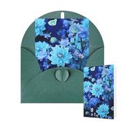 Thinking of You - Tarjetas con sobres, hermosas flores azules, tarjetas de felicitación para todas las ocasiones, tarjeta de agradecimiento en blanco para invitaciones de boda, día de San Valentín