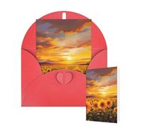 Thinking of You - Tarjetas con sobres, hermosas tarjetas de felicitación de campo de girasol para todas las ocasiones, tarjeta de agradecimiento en blanco para invitaciones de boda, día de San