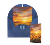 Thinking of You - Tarjetas con sobres, hermosas tarjetas de felicitación de campo de girasol para todas las ocasiones, tarjeta de agradecimiento en blanco para invitaciones de boda, día de San
