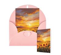 Thinking of You - Tarjetas con sobres, hermosas tarjetas de felicitación de campo de girasol para todas las ocasiones, tarjeta de agradecimiento en blanco para invitaciones de boda, día de San