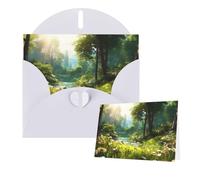 Thinking of You - Tarjetas con sobres, tarjeta de felicitación, diseño de flores de tierra del bosque, tarjetas en blanco para todas las ocasiones, tarjeta de agradecimiento para invitaciones de boda