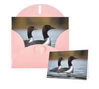 Thinking of You - Tarjetas con sobres, tarjeta de felicitación, diseño de pájaros loon, tarjetas en blanco para todas las ocasiones, tarjeta de agradecimiento para invitaciones de boda, día de San