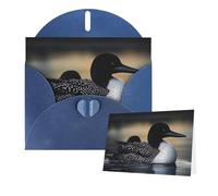 Thinking of You - Tarjetas con sobres, tarjeta de felicitación, diseño de pájaros loon, tarjetas en blanco para todas las ocasiones, tarjeta de agradecimiento para invitaciones de boda, día de San