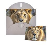 Thinking of You - Tarjetas con sobres, tarjetas de felicitación con imagen de león para todas las ocasiones, tarjeta de agradecimiento en blanco para invitaciones de boda, día de San Valentín, tarjeta