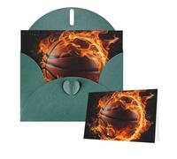 Thinking of You - Tarjetas con sobres, tarjetas de felicitación de baloncesto en llamas para todas las ocasiones, tarjeta de agradecimiento en blanco para invitaciones de boda, día de San Valentín