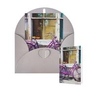 Thinking of You - Tarjetas con sobres, tarjetas de felicitación de bicicleta moradas para todas las ocasiones, tarjeta de agradecimiento en blanco para invitaciones de boda, día de San Valentín