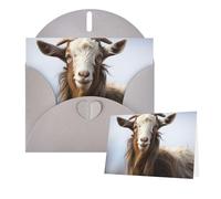 Thinking of You - Tarjetas con sobres, tarjetas de felicitación de cabra animal para todas las ocasiones, tarjeta de agradecimiento en blanco para invitaciones de boda, día de San Valentín, tarjeta de