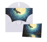 Thinking of You - Tarjetas con sobres, tarjetas de felicitación de luna y libélula para todas las ocasiones, tarjeta de agradecimiento en blanco para invitaciones de boda, día de San Valentín, tarjeta