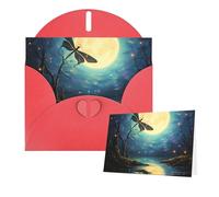 Thinking of You - Tarjetas con sobres, tarjetas de felicitación de luna y libélula para todas las ocasiones, tarjeta de agradecimiento en blanco para invitaciones de boda, día de San Valentín, tarjeta