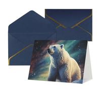 Thinking of You - Tarjetas de cumpleaños con sobres, diseño de oso polar de luces del norte, tarjetas en blanco para todas las ocasiones, tarjeta de felicitación de feliz cumpleaños, aniversario