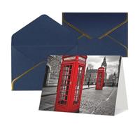 Thinking of You - Tarjetas de cumpleaños con sobres, tarjetas en blanco para cabina telefónica roja de Londres, tarjetas en blanco para todas las ocasiones, tarjeta de felicitación de aniversario de