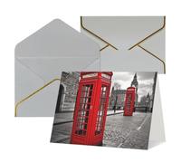 Thinking of You - Tarjetas de cumpleaños con sobres, tarjetas en blanco para cabina telefónica roja de Londres, tarjetas en blanco para todas las ocasiones, tarjeta de felicitación de aniversario de