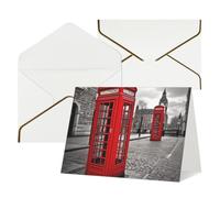 Thinking of You - Tarjetas de cumpleaños con sobres, tarjetas en blanco para cabina telefónica roja de Londres, tarjetas en blanco para todas las ocasiones, tarjeta de felicitación de aniversario de