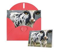 Thinking of You - Tarjetas de felicitación con sobres, tarjetas en blanco de vaca manchada para todas las ocasiones, tarjeta de agradecimiento para invitaciones de boda, día de San Valentín, 10 x 15