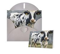 Thinking of You - Tarjetas de felicitación con sobres, tarjetas en blanco de vaca manchada para todas las ocasiones, tarjeta de agradecimiento para invitaciones de boda, día de San Valentín, 10 x 15