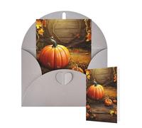 Thinking of You - Tarjetas de felicitación de cumpleaños con sobres, diseño de calabaza de otoño, tarjetas en blanco para todas las ocasiones, tarjeta de agradecimiento para invitaciones de boda