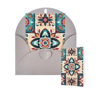 Thinking of You - Tarjetas de felicitación de cumpleaños con sobres, diseño de cuadros árabes indios, tarjetas en blanco para todas las ocasiones, tarjeta de agradecimiento para invitaciones de boda