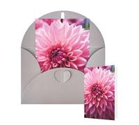Thinking of You - Tarjetas de felicitación de cumpleaños con sobres, flores de dalia floral, tarjetas en blanco para todas las ocasiones, tarjeta de agradecimiento para invitaciones de boda, Navidad