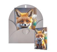 Thinking of You - Tarjetas de felicitación de cumpleaños con sobres, lindas tarjetas en blanco de zorro para todas las ocasiones, tarjeta de agradecimiento para invitaciones de boda, Navidad, 10 x 15