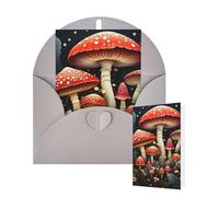 Thinking of You - Tarjetas de felicitación de cumpleaños con sobres, setas rojas, tarjetas en blanco para todas las ocasiones, tarjeta de agradecimiento para invitaciones de boda, Navidad, 10 x 15 cm