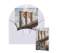 Thinking of You - Tarjetas de felicitación de cumpleaños con sobres, tarjetas en blanco del puente de Brooklyn para todas las ocasiones, tarjeta de agradecimiento para invitaciones de boda, Navidad
