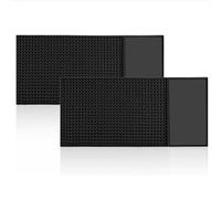 Thinkingwings Juego de 2 tapetes de bar de 30 x 15 cm de goma para escurrir platos, secado rápido de vasos, color negro, para bar, club, cocina, restaurantes, mostradores