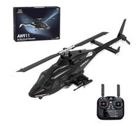 Thinkizen Helicóptero RC para adultos, AW-911 Air-wolf, 1:34 2.4G 9CH Flybarless Helicóptero militar RC con posicionamiento GPS y luces LED, regalo de avión 3D/6G, RTF