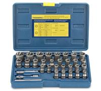 Thinkpro Kit de extractor de pernos, 32 piezas de removedor de pernos redondeados, juego de enchufes extractores para quitar tornillos, tuercas y tornillos dañados, congelados, oxidados, redondeados