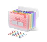 ThinkTex Carpeta Acordeón A4 Carpeta Clasificadora, 12 Bolsillos Expandible Archivos Organizador, Portátil Clasificador Documentos, para Oficina, Escuela, Familia - Rosa