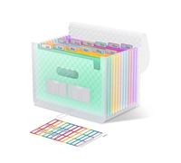 ThinkTex Carpeta Acordeón A4 Carpeta Clasificadora, 12 Bolsillos Expandible Archivos Organizador, Portátil Clasificador Documentos, para Oficina, Escuela, Familia - Verde