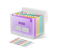 ThinkTex Carpeta Acordeón A4 Carpeta Clasificadora, 12 Bolsillos Expandible Archivos Organizador, Portátil Clasificador Documentos, para Oficina, Escuela, Familia - Púrpura