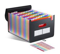 ThinkTex Carpeta Clasificadora/Archivador Acordeon 26 Bolsillos Carpetas con Fundas de Plastico, Separadores de Colores, A4 Clasificador Documentos Organizador de Papeles
