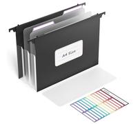 ThinkTex Carpeta de plástico expandible A4, bolsillos de acordeón de 12 cm, gran capacidad, pestañas multicolores, 1 paquete